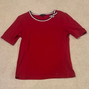 Tommy Hilfiger Red Top with Navy Trim size medium